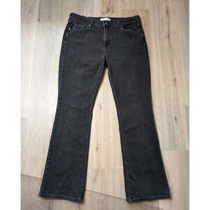 Levi's 515 Bootcut Jeans Size 14 Black Faded Embellished Pockets Stretch